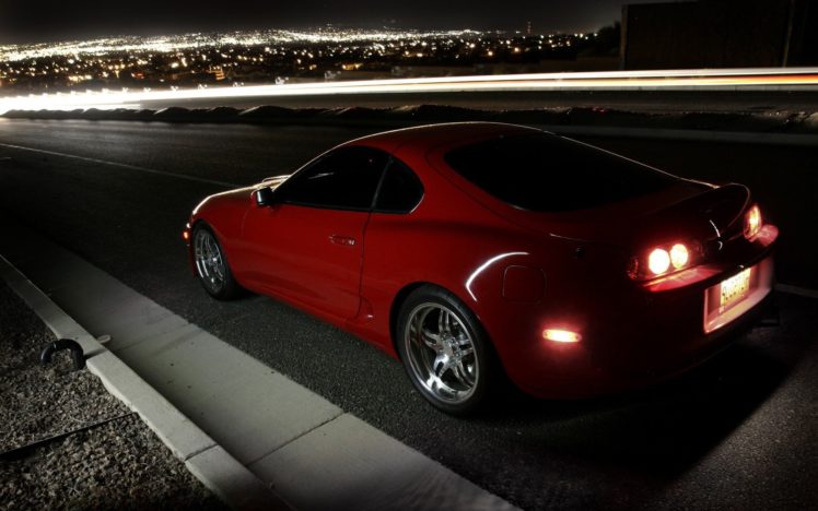 night, Lights, Cars, Toyota, Supra HD Wallpaper Desktop Background