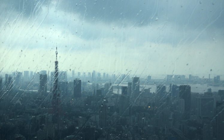 japan, Tokyo, Cityscapes, Urban, Water, Drops, Tokyo, Tower, Rain, On, Glass HD Wallpaper Desktop Background