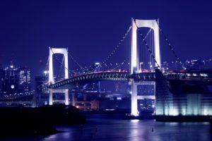 japan, Tokyo, Night, Bridges, Rainbow, Bridge