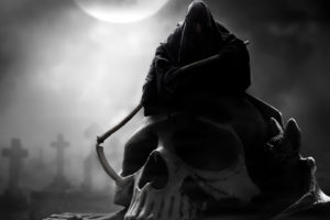 dark, Reaper, Grim reaper, Skull, Weapons, Scythe, Graveyard, Cemetary, Fantasy, Death