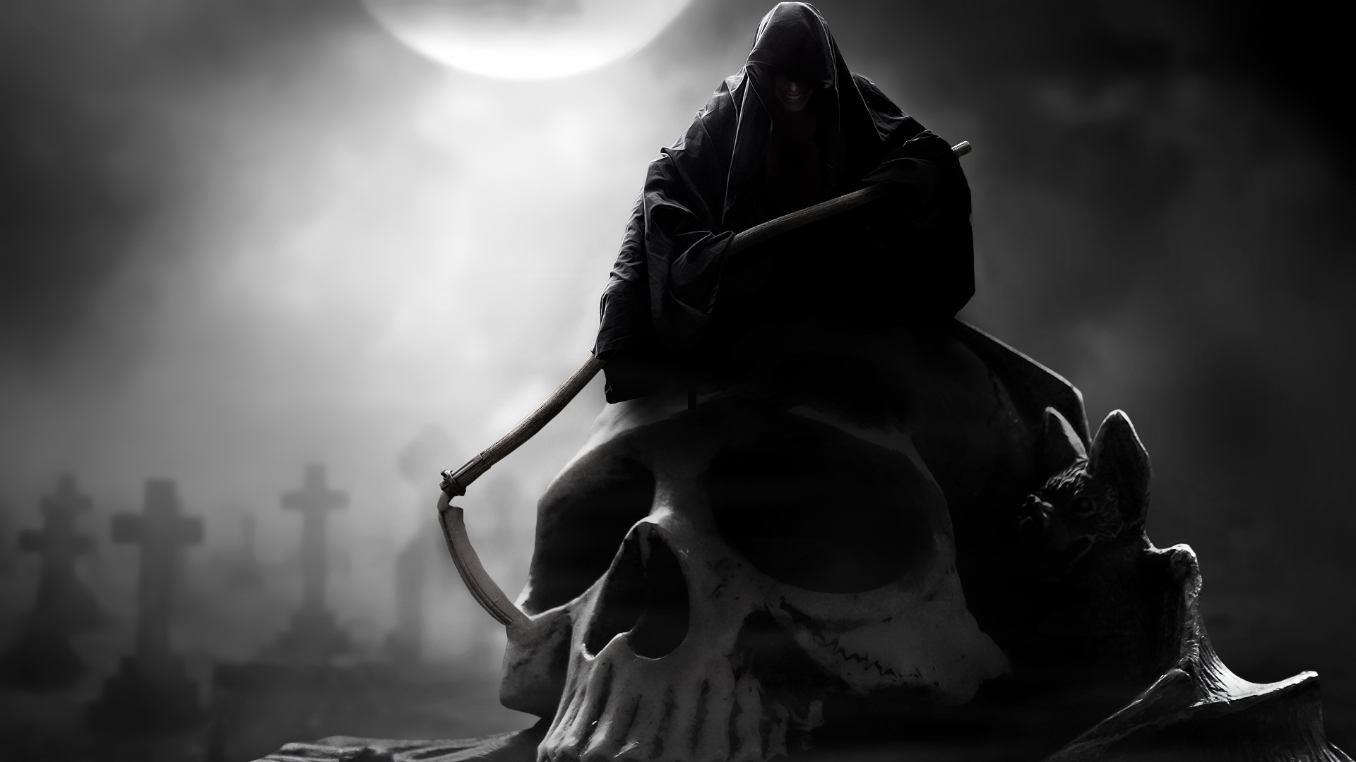 dark reaper grim reaper skull weapons scythe graveyard cemetary fantasy death wallpapers hd desktop and mobile backgrounds dark reaper grim reaper skull