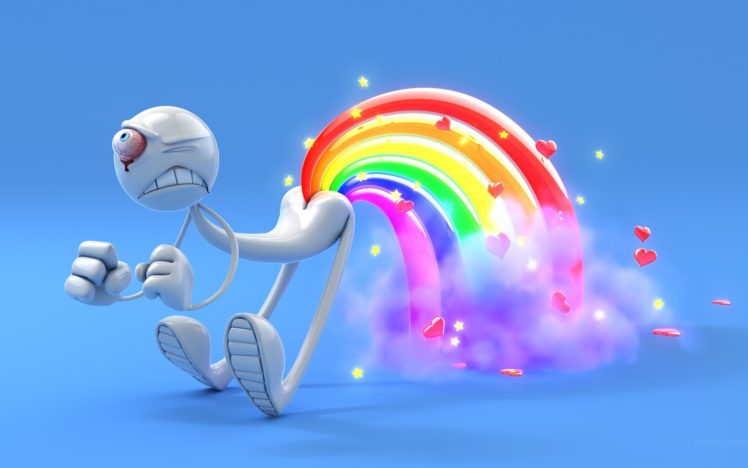 happy, Shit, Rainbows HD Wallpaper Desktop Background