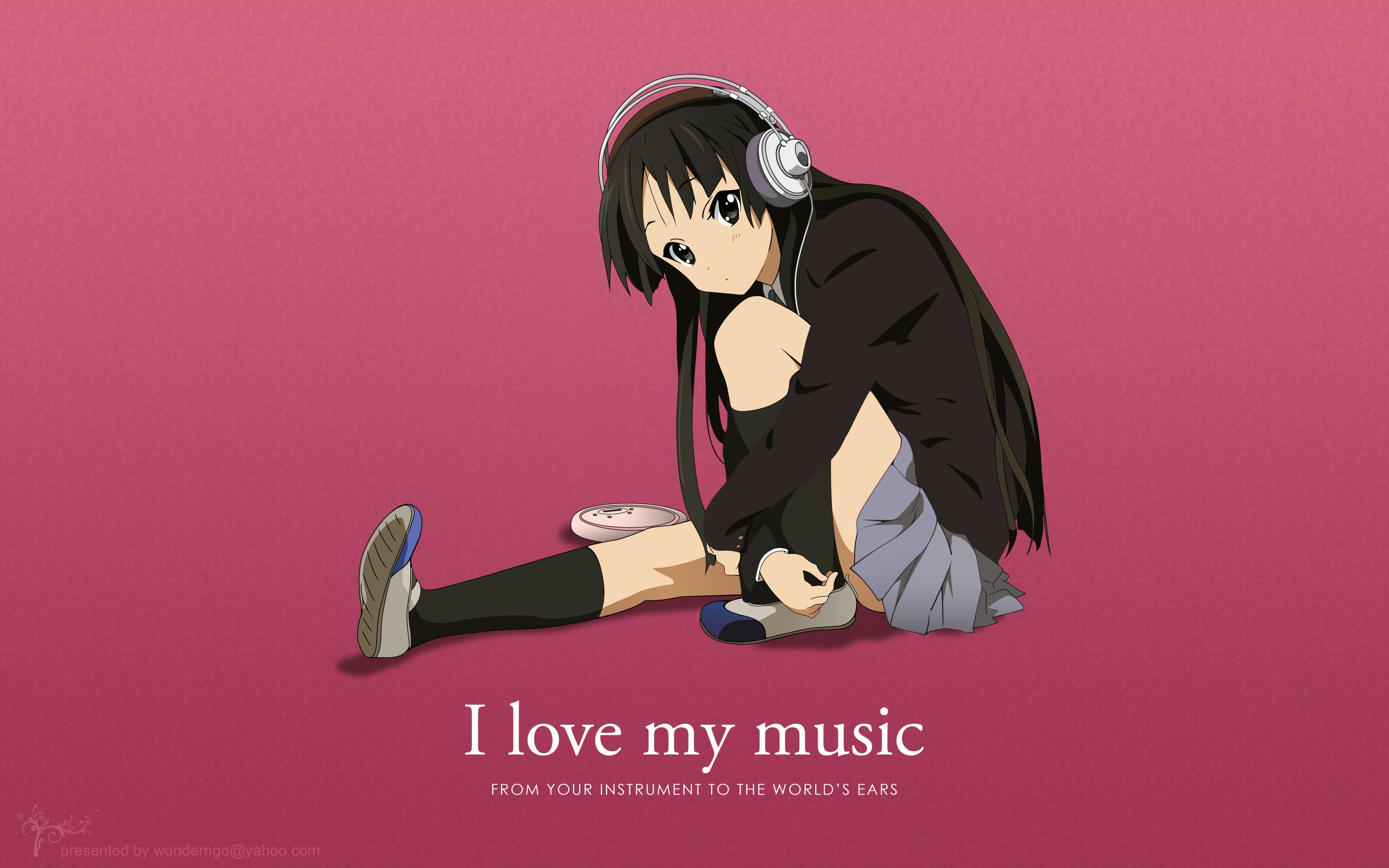 love, Music, K on , Akiyama, Mio, Anime, Anime, Girls Wallpaper