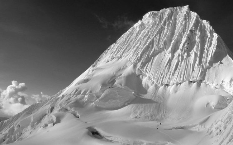 mountains, Snow, Monochrome, Snow, Landscapes, Greyscale HD Wallpaper Desktop Background