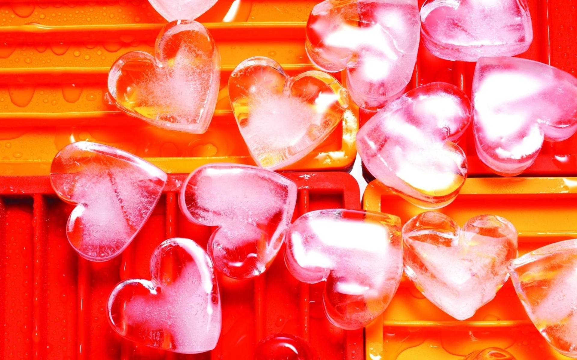 abstract, 3d, Hearts, Colors, Bright, Festive, Love, Romance, Ice, Contrast Wallpaper