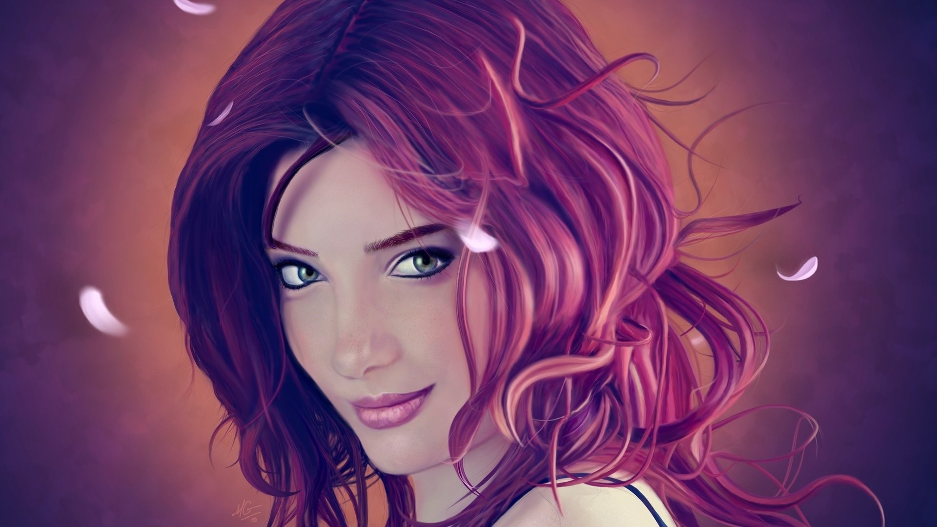 susan, Coffey, Cg, Digital, Painting, Redhead, Hair, Face, Eyes, Lips