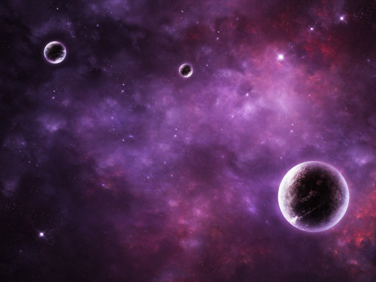 outer, Space, Stars, Pink, Galaxies, Planets, Purple, Nebulae Wallpaper