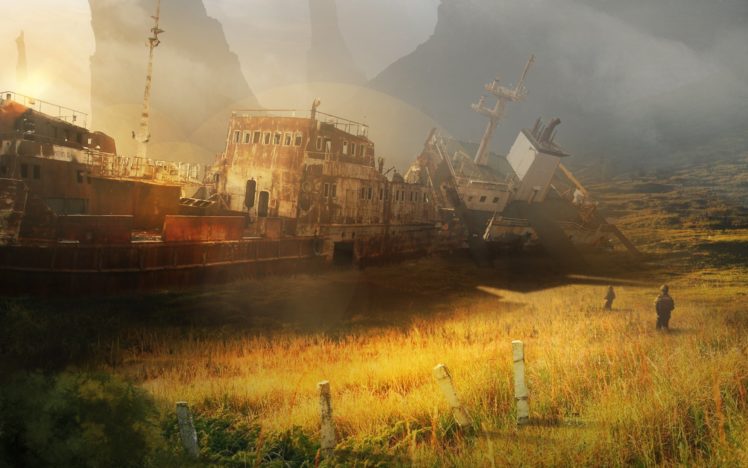 stalker, Ship, Wasteland, Sci fi, Apocalyptic, Boat HD Wallpaper Desktop Background