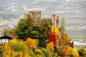 castle, Italy, City, Fall, Brunnenburg, Autumn