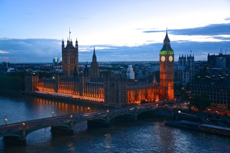 london, England, Lights, Dusk, Evening HD Wallpaper Desktop Background