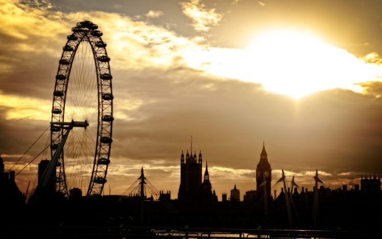 big, Ben, London, Building, Ferris, Wheel, Sunlight HD Wallpaper Desktop Background