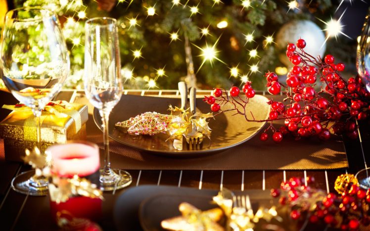 table, Candles, Glasses, Holiday HD Wallpaper Desktop Background