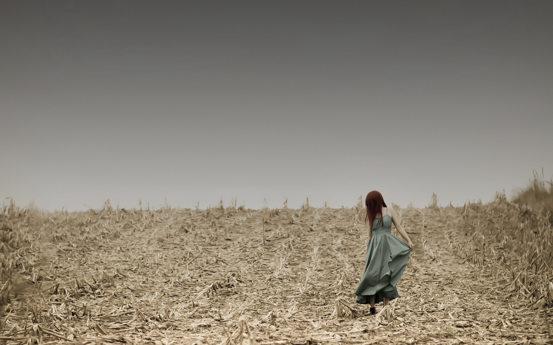 people, Redhead, Gothic, Mood, Emotion, Dress, Pose, Landscapes, Nature, Fields, Harvest, Stalk, Sky, Alone, Women, Female, Girl, Sensual, Pose, Photography, Model, Styl Wallpaper