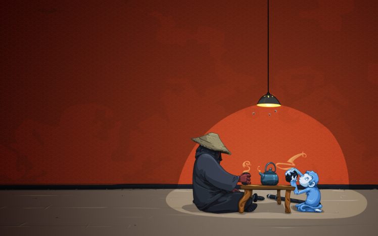samurai, Monkey,  , A, Tea, For, Two HD Wallpaper Desktop Background