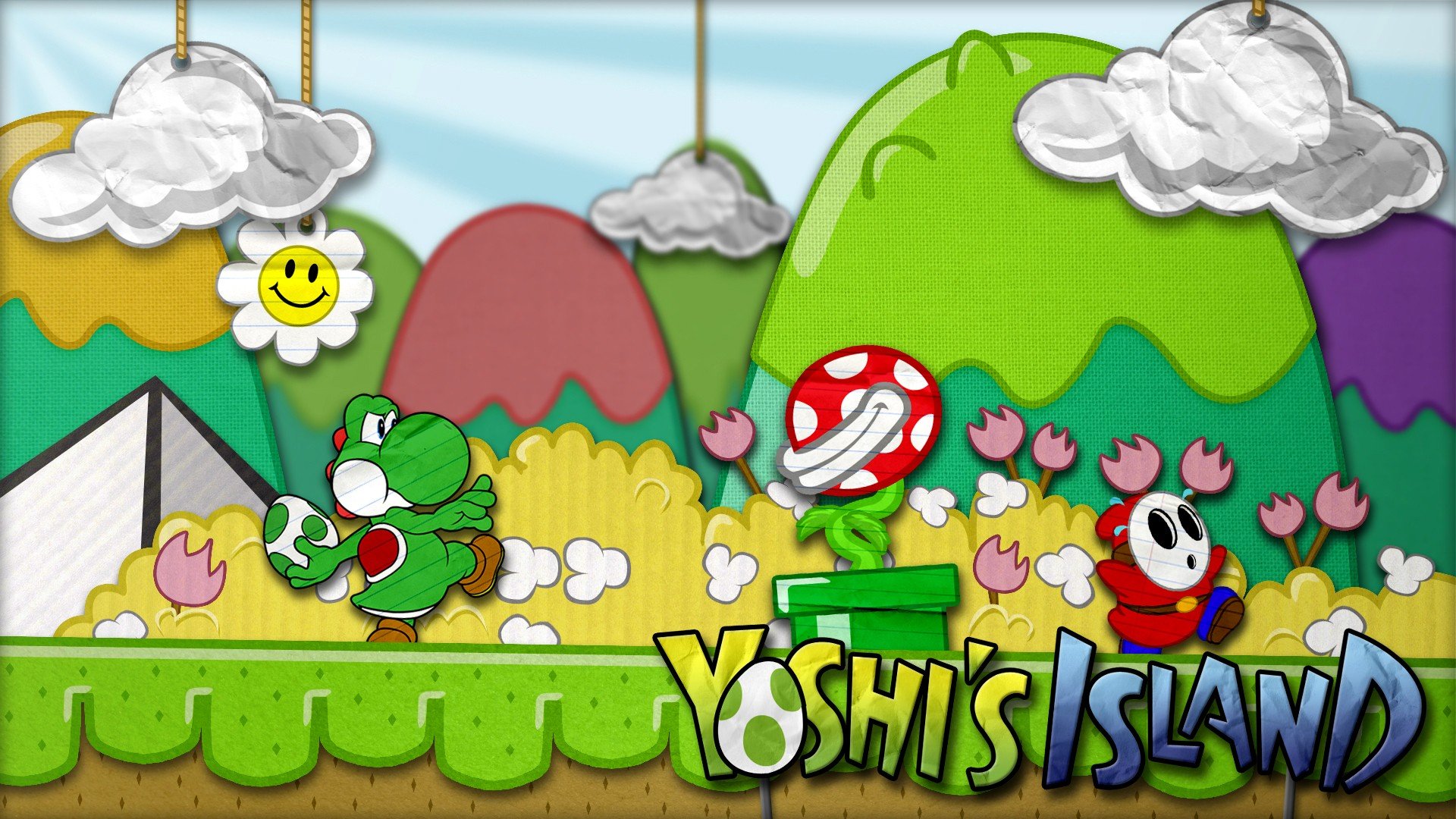 video, Games, Super, Mario, Yoshi, Shy, Guy, Piranha, Plant Wallpaper