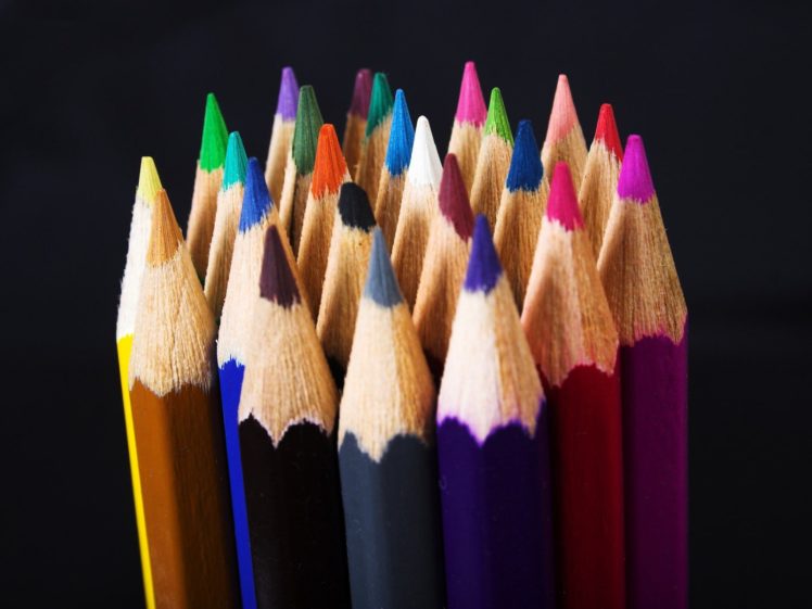 macro, Pencils, White, Background, Colors, Colored, Pencils HD Wallpaper Desktop Background