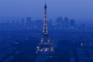eiffel, Tower, Paris, Night, France