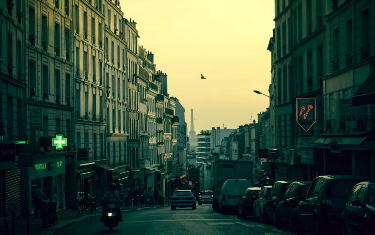 eiffel, Tower, Paris, Sunset, Cityscapes, France, Urban HD Wallpaper Desktop Background