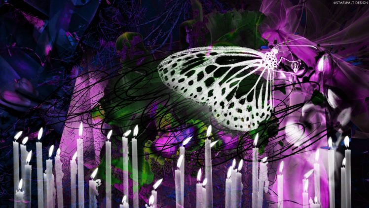 abstract, Lights, Butterflies HD Wallpaper Desktop Background