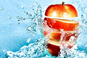 food, Apples, Fruit, Water, Splash, Drops, Stop, Motion, Photography, Bright, Color