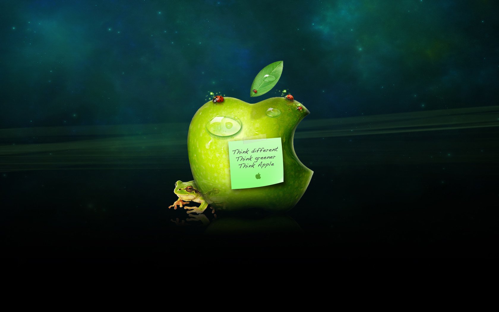 green, Apple, Inc, , Frogs, Apples Wallpaper