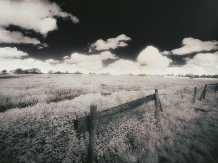 clouds, Fences, Fields, Outdoors, Monochrome, Farms HD Wallpaper Desktop Background