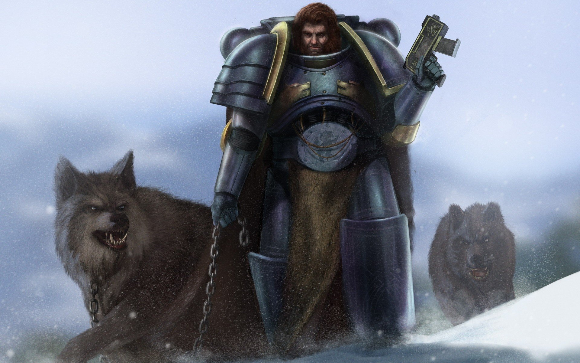 video, Games, Snow, Warhammer, Bolter, Chains, Space, Wolves Wallpaper
