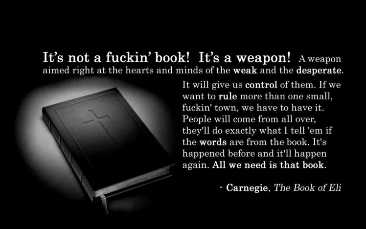 quotes, Weapons, Bible, Books, The, Book, Of, Eli HD Wallpaper Desktop Background