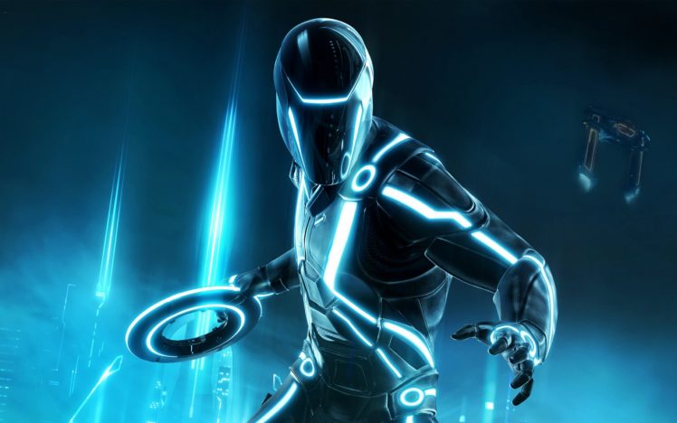 tron, Evolution, Movies, Sci, Fi, Science, Fiction, Suit, Uniforms, Armor, Cyborg, People, Robot, Blue, Lights HD Wallpaper Desktop Background