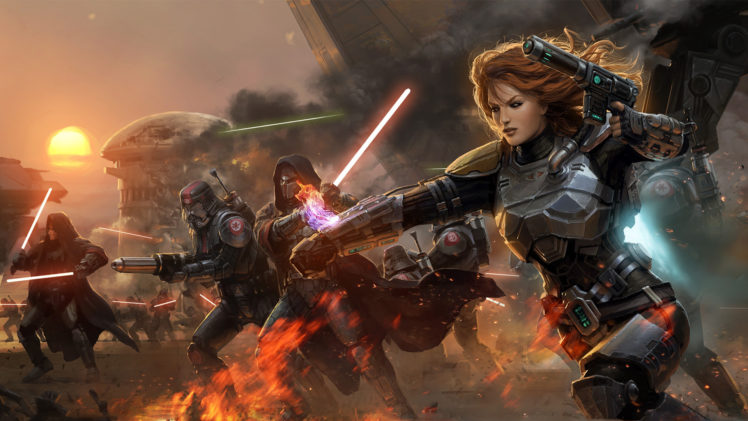 Star Wars Old Republic Mmorpg Bioware Lucasarts Warriors Soldiers Weapons Guns Laser 