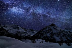 mountains, Landscapes, Nature, Winter, Snow, Night, Stars, Galaxies, Germany, Bavaria, Long, Exposure, Milky, Way, Hdr, Photography