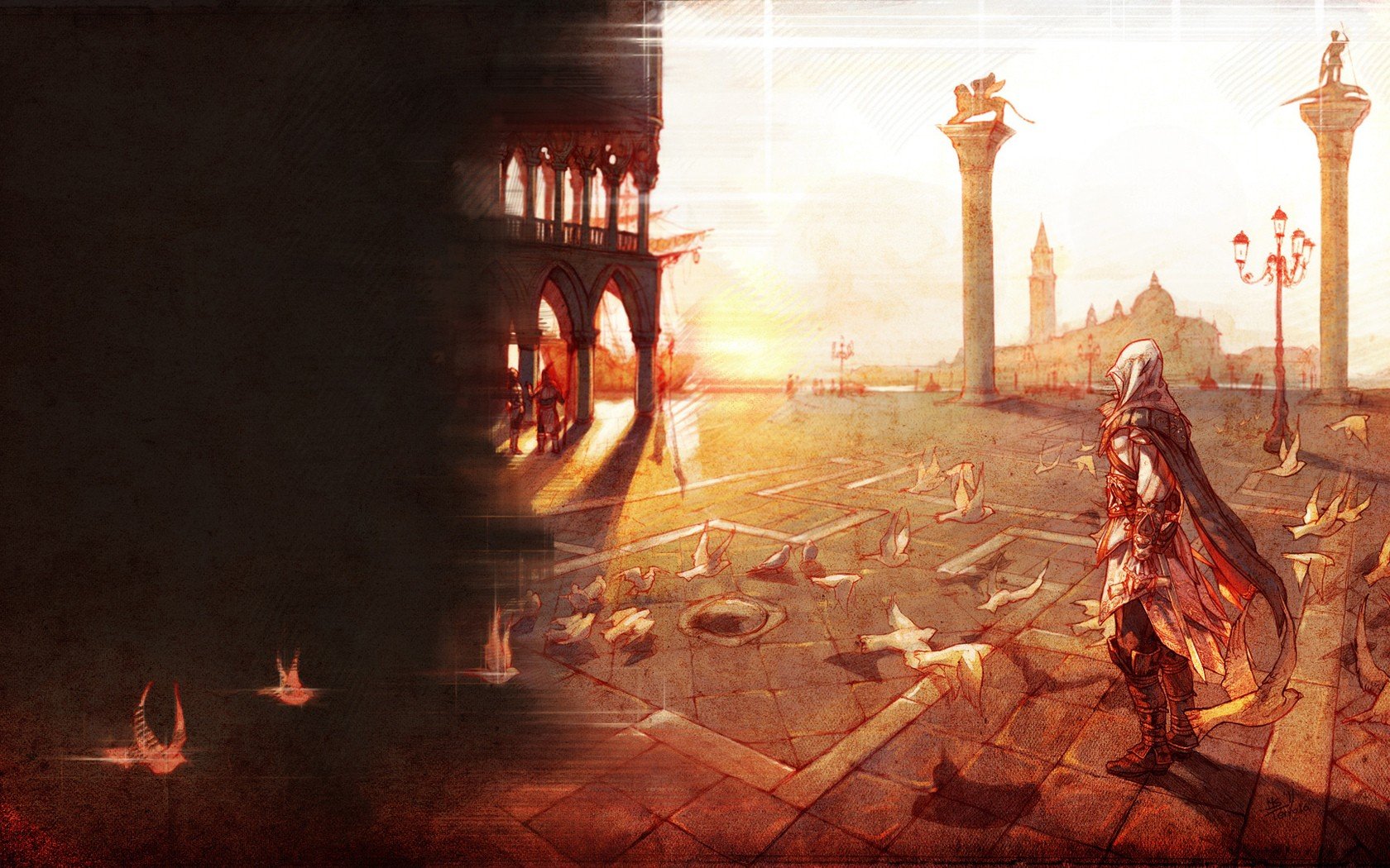 video, Games, Assassins, Creed, Assassins, Assassins, Creed, Brotherhood, Artwork, Fan, Art, Ezio, Auditore, Da, Firenze, Roof, Game, Art Wallpaper