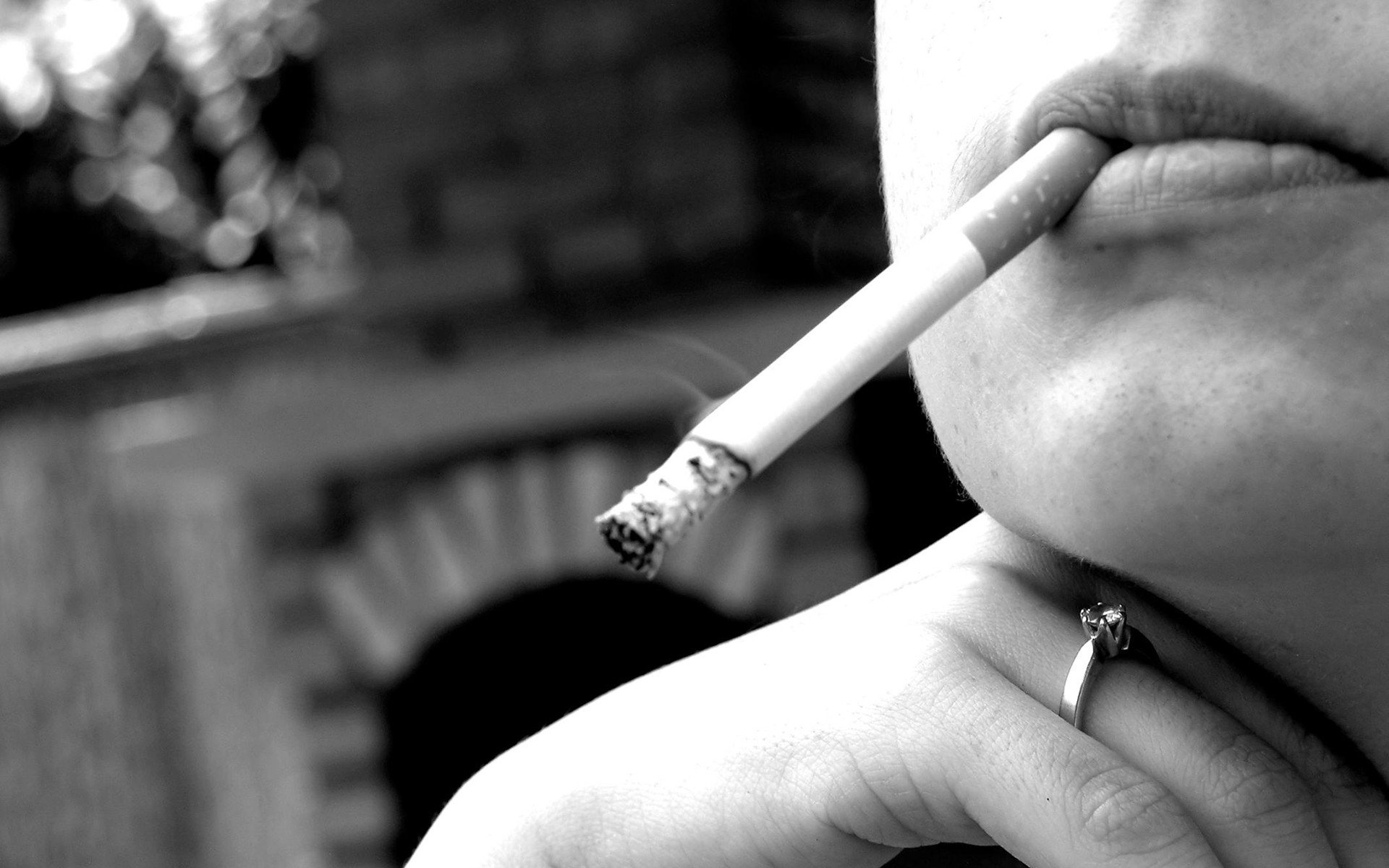 women, Smoke, Monochrome, Cigarettes Wallpaper