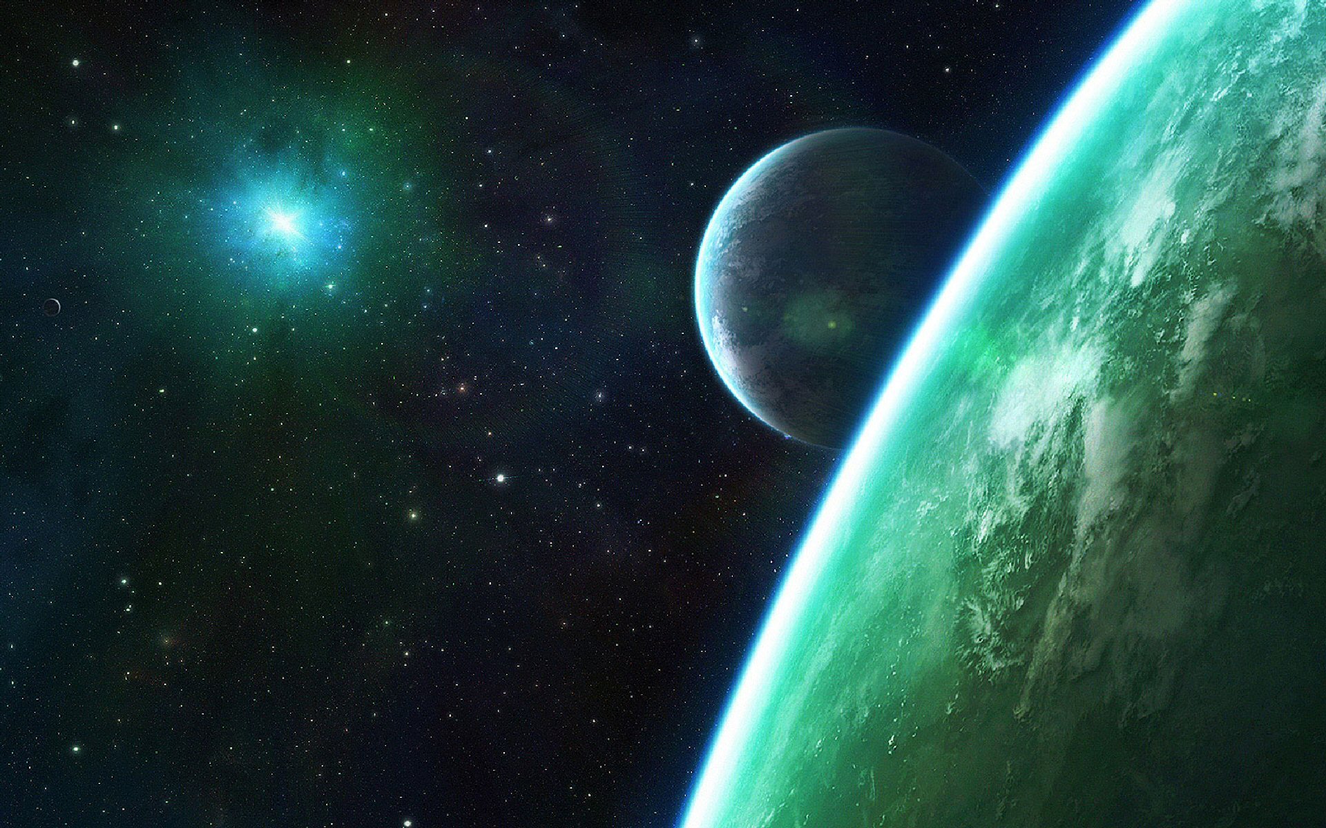 outer, Space, Stars, Planets, Digital, Art Wallpaper