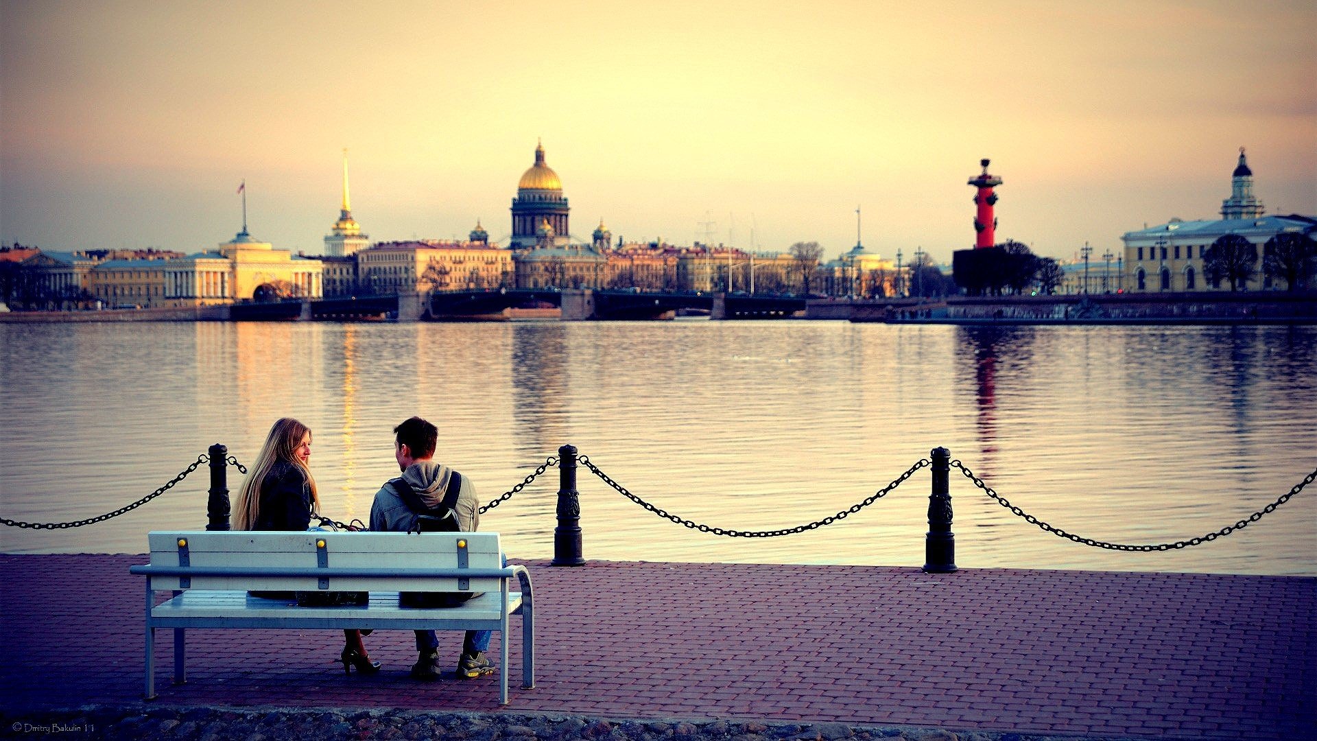 love, Cityscapes, Bench, Rivers Wallpaper
