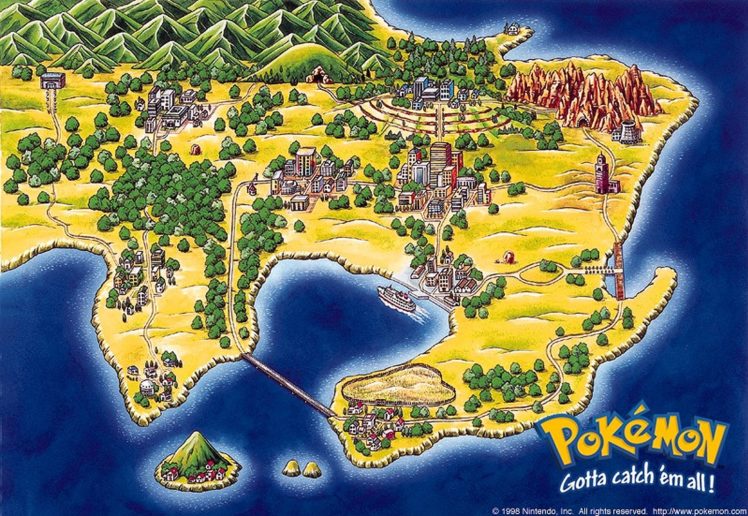 pokemon, Maps HD Wallpaper Desktop Background