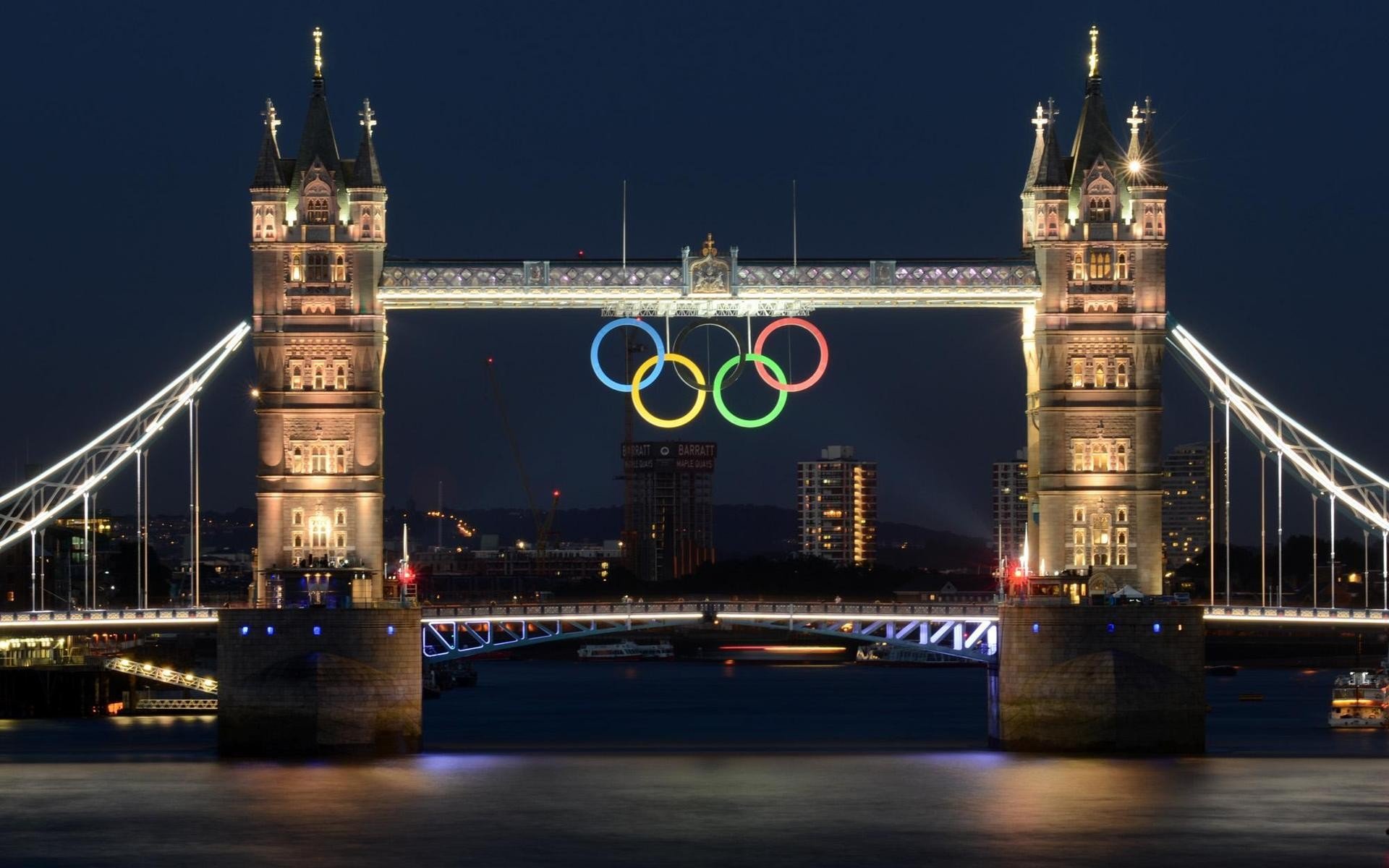 cityscapes, London, Tamiza, Olympic, Rings Wallpaper
