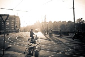 sunset, Cityscapes, Bicycles, Amsterdam, Citylife
