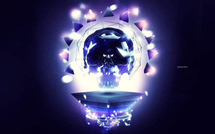 light, Abstract, Skulls, Light, Bulbs, Diamonds HD Wallpaper Desktop Background