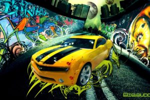 cars, Engines, Graffiti, Digital, Art, Camaro, Automobile