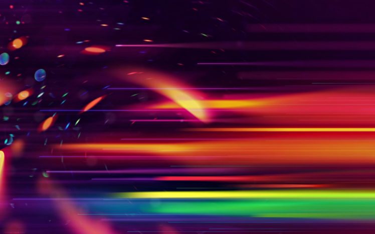 abstract, Cg, Digital, Art, Artistic, Colors, Light, Bright, Spots, Sparkle, Streaks, Rainbow HD Wallpaper Desktop Background