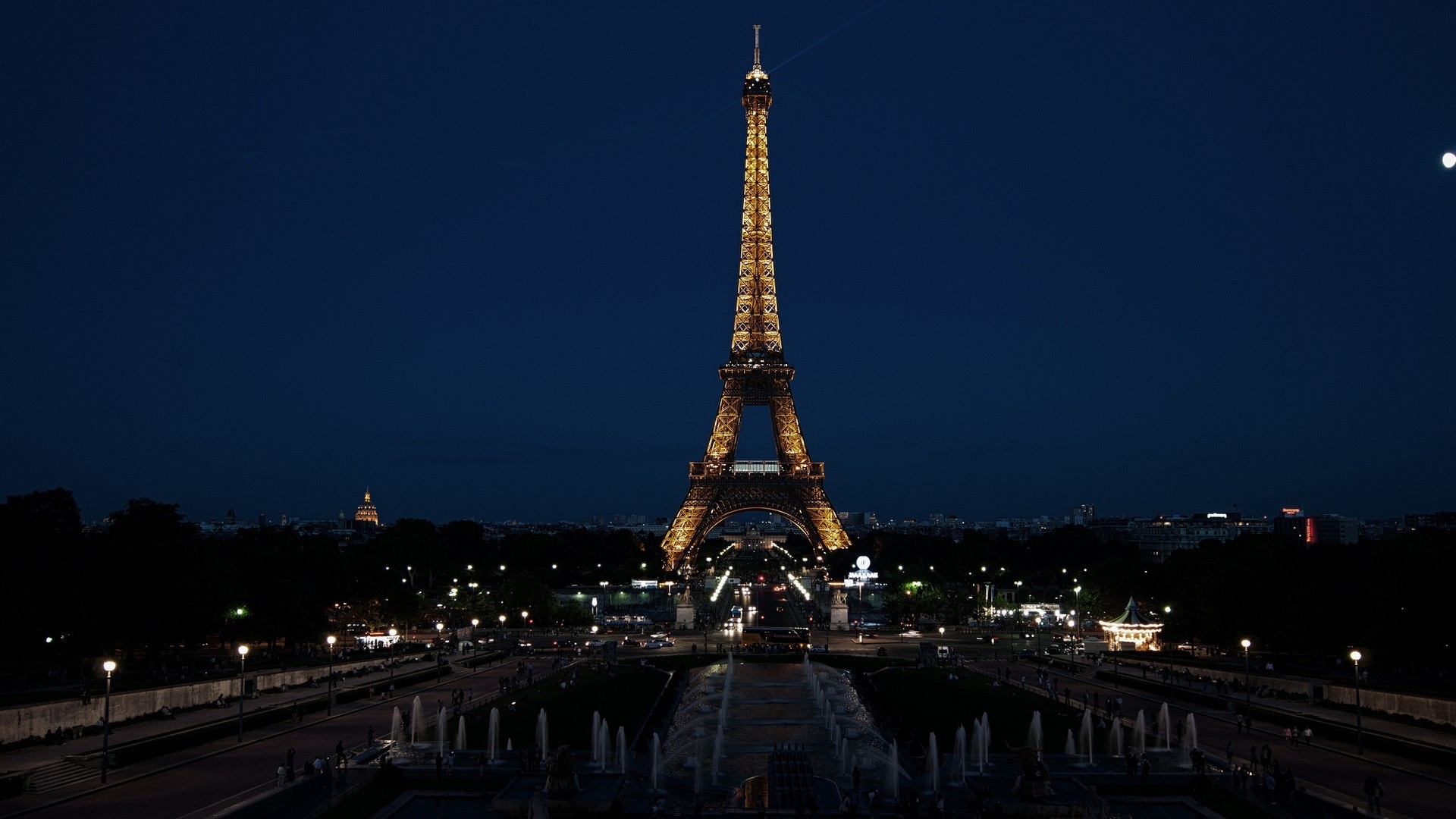 eiffel, Tower, Architecture, Buildings, Monument, Scenic, Lights, Night, Paris, France Wallpaper