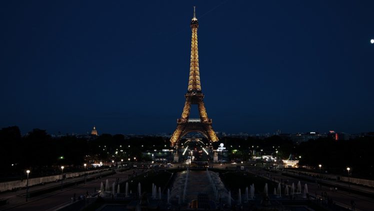 eiffel, Tower, Architecture, Buildings, Monument, Scenic, Lights, Night, Paris, France HD Wallpaper Desktop Background