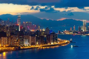 hong, Kong, World, Architecture, Cities, Buildings, Skyscrapers, Night, Lights, Hdr, Window, Signs, Neon, Shore, Sound, Bay, Water, Vehicles, Ships, Skyline, Cityscape, Mountains, Sky, Clouds, Sunset, Sunrise, Sc