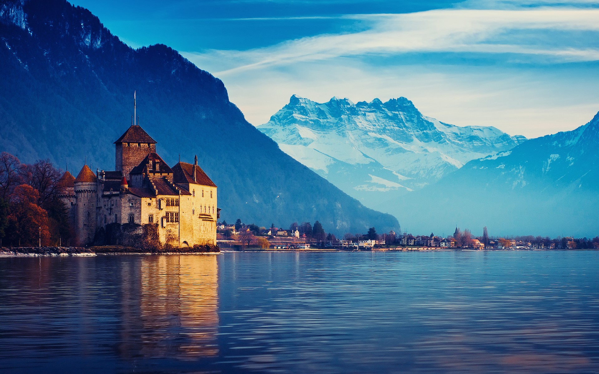 switzerland, Lake, Geneva, Cities, Castle, Architecture, Buildings, Houses, Resort, Scenic, Plac Wallpaper