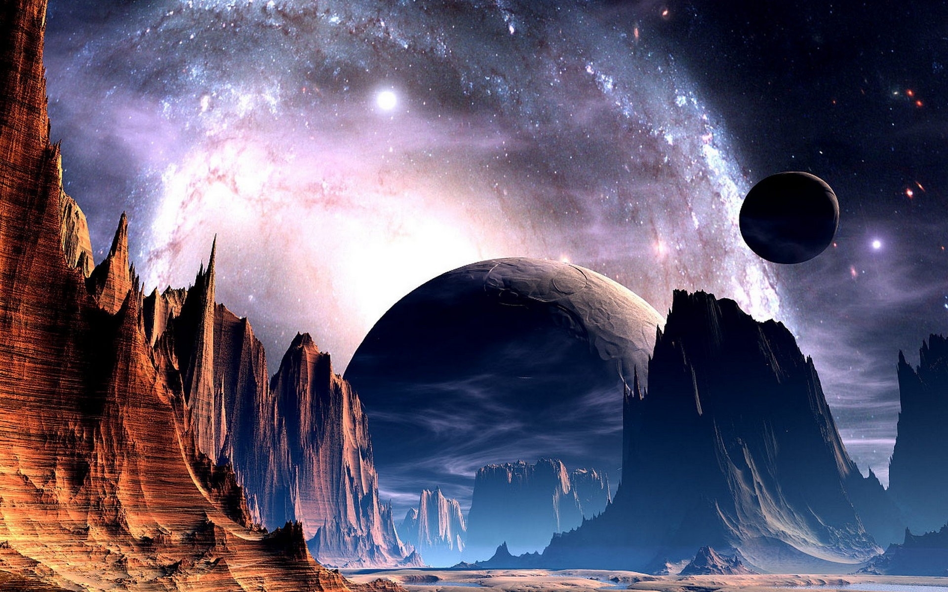 Sci Fi Science Fiction Planets Alien Sky Stars Nebula