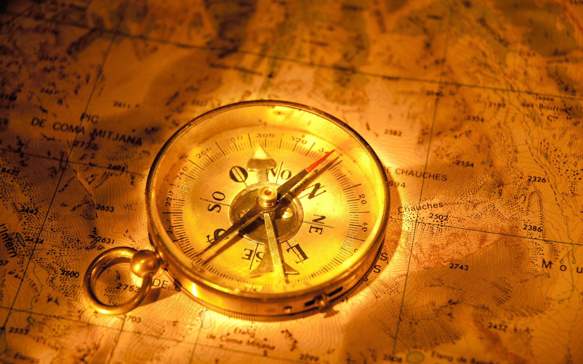 maps, Art, Artistic, Compass, Direction, Color, Gold, Dial, Letters, Numbers, Symbols, Needle, Bokeh, Fantasy, Pirates Wallpaper