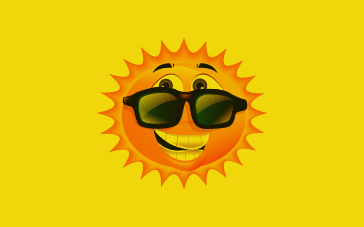 cartoon, Smile, Smiley, Sun, Summer, Seasons, Glasses, Sunglasses, Eyes, Art, Vector, Abstract HD Wallpaper Desktop Background
