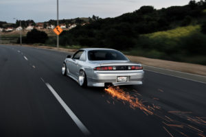 nissan, Vehicles, Cars, Auto, Tuning, Stance, Roads, Sparks, Fire, Low, Silver, Wheels