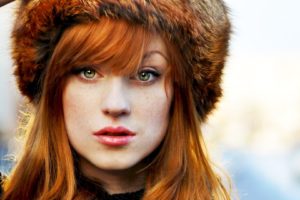 women, Feamles, Girls, Models, Babes, Style, Fashion, Redhead, Hat, Pose, Face, Eyes, Freckles, Stare, Pov